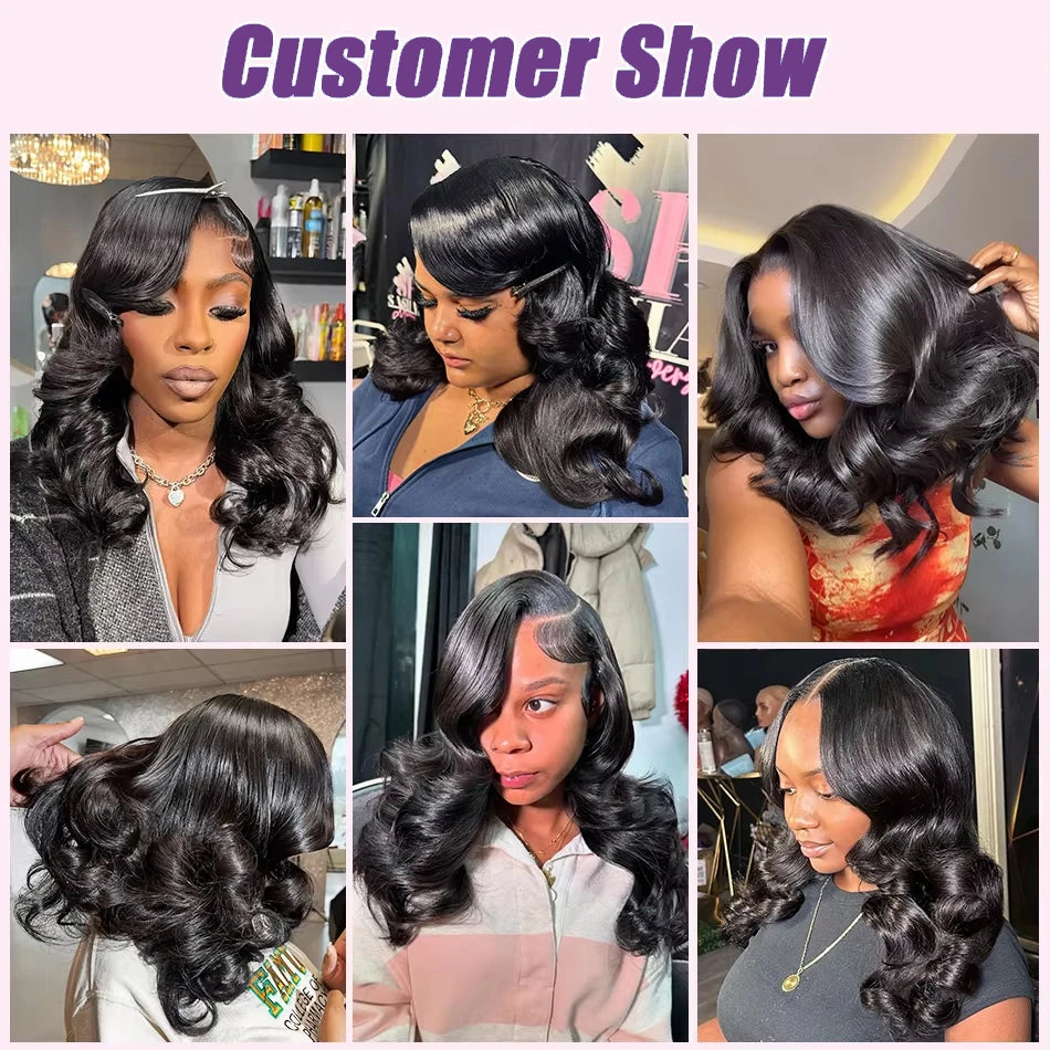 Short Bob Wig Human Hair Wavy 13x4 Transparent Lace Front Wigs For Women Body Wave Lace Frontal Wig 4x4 Lace Bob Wigs Human Hair