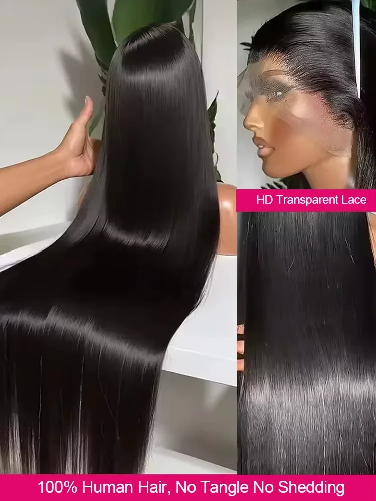 300 Density 40 Inch Bone Straight Human Hair Wigs Vietnamese Hair Wear Go Glueless Wig 13x4 13x6 Hd Transparent Lace Frontal Wig