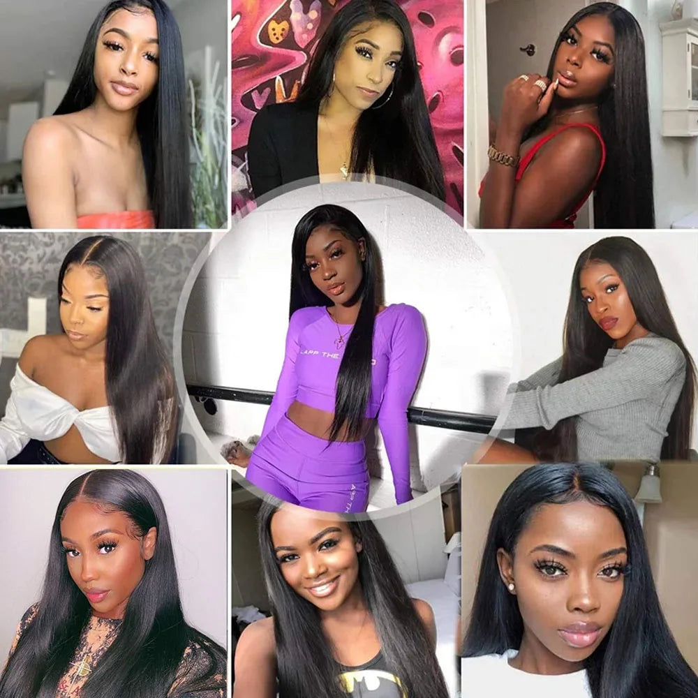 13x6 Lace Frontal Wig Human Hair Straight Transparent Lace Frontal Wigs For Women Remy Human Hair Pre Plucked Frontal Wig