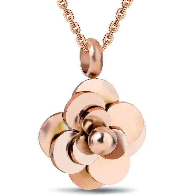 Fashion Women Earrings 316LStainless Steel Rose Gold Color Flower Stud Earrings