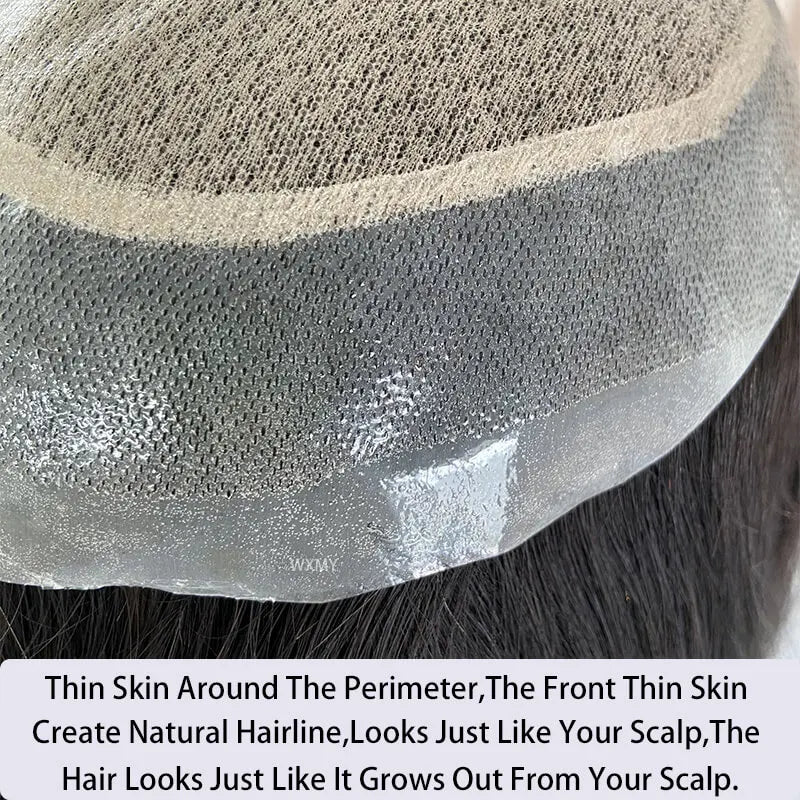 Customized Long Hair Wigs Toupee For Men Silk Base Male Hair Prosthesis Breathable Natural Human Hair Men's Wigs Systems Unit