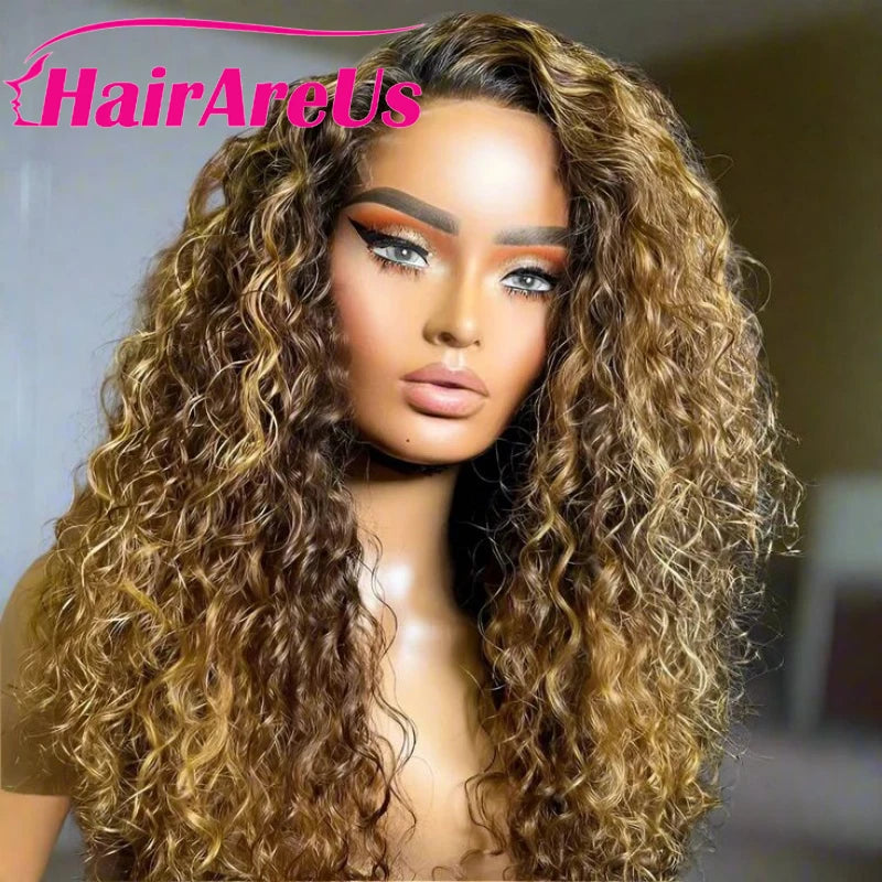 Highlight Curly Wigs 13x6 Lace Front Human Hair Wig Honey Blonde Deep Wave 13x4 Hd Lace Wigs 4x4 Remy Human Hair Wigs For Women