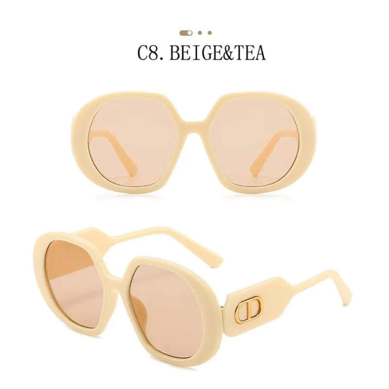 Vintage Women Sunglasses Fashion Classic Oversize Round Frame Sunglass