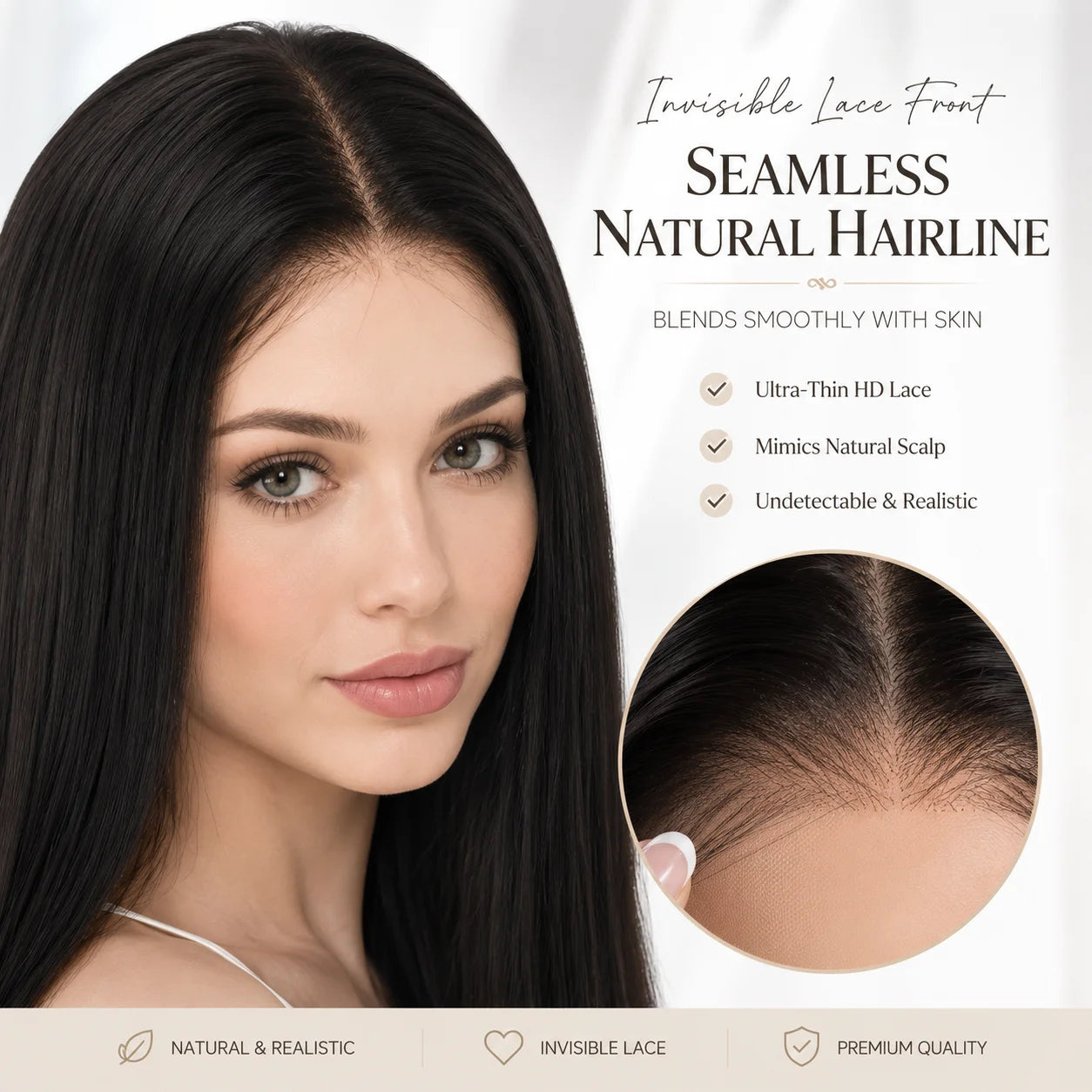 TUWG02 European Virgin Human Hair Lace Front Wig for White Women Glueless Jewish Style 130% Density Lace Top Wig Human Hair Wigs