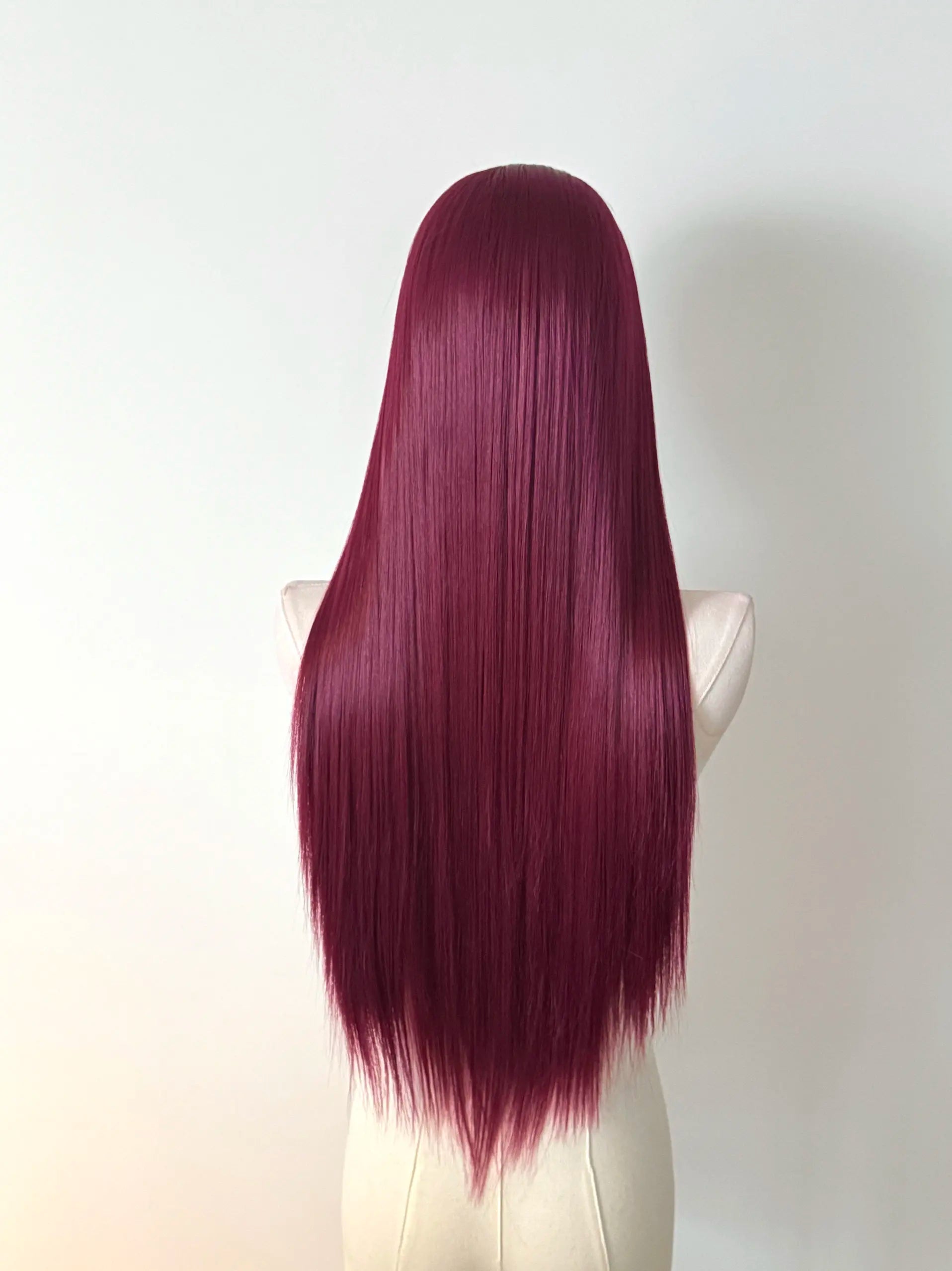 Lace Front Wig for Women Purple-red Cold Cocktail Red Wigs 13x4 HD Lace Frontal 26inch Straight Hair Ririn Matsuoka Cosplay