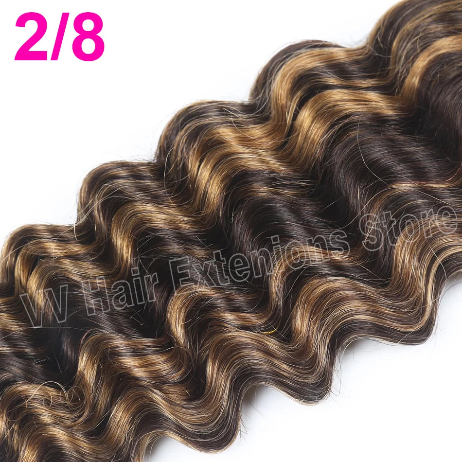 Deep Wave I Tip Hair Extensions 100%Human Hair Extensions Curly I Tip Double Drawn Bundles Microlink  Full Thick Ends Extensions
