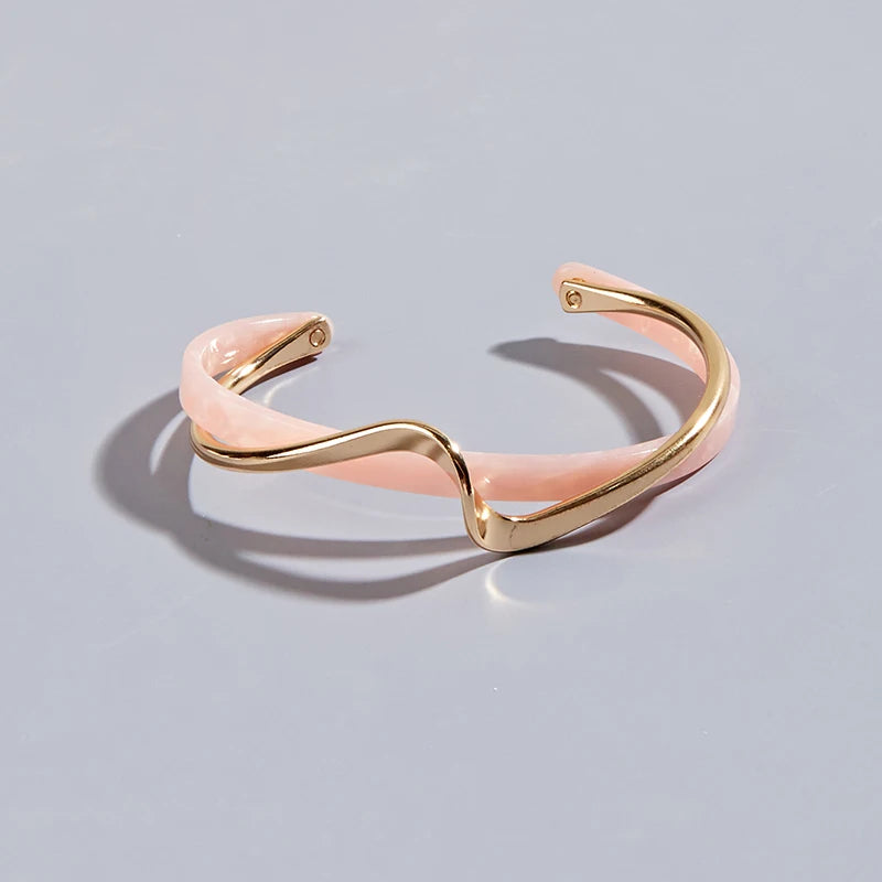 White Acrylic Bracelets Board Bend Metal Bangles Womens Hand Bracelets Geometric C- shaped Opening Bracelets Jewelry Gifts K