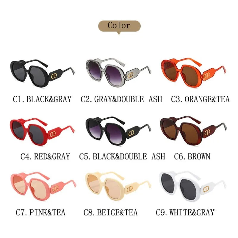 Vintage Women Sunglasses Fashion Classic Oversize Round Frame Sunglass