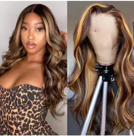 New Body Wave 13*4 Lace Front Synthetic Wigs,Long Glueless Lace Front Wig with Pre Plucked Natrural Hairline and Baby Hair