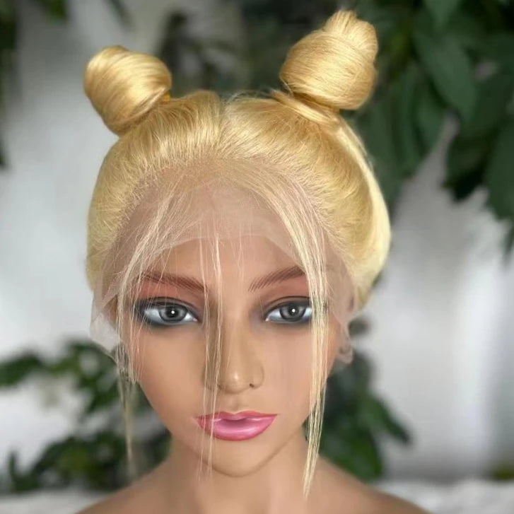 Full Lace 16-28  Human Hair Wigs Bone Straight #613 Honey Blonde Hd 360 Full Lace Frontal Human Hair Wigs Brazilian 13x4 Wig