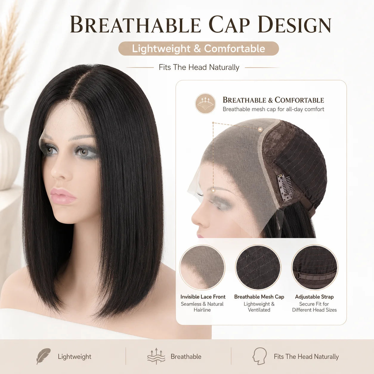 TUWG02 European Virgin Human Hair Lace Front Wig for White Women Glueless Jewish Style 130% Density Lace Top Wig Human Hair Wigs