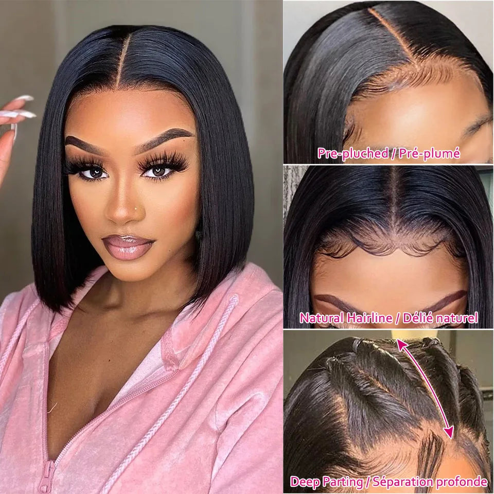 Short Wigs Human Hair Bob Wig 13x4 Lace Frontal Bob Wig 4x4 6x4 Lace Closure Bob Wig Brazilian Pre Plucked Straight Bob Wigs