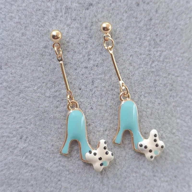 New Fashion Cute Enamel High Heels Women Earrings Wholesale High Quality