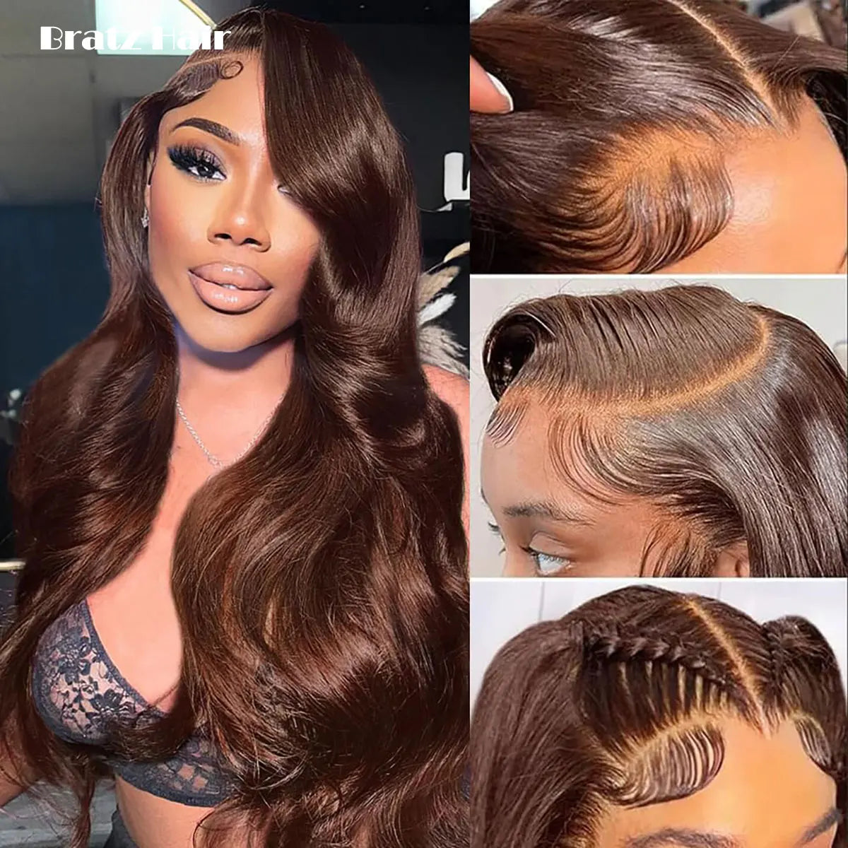 Chocolate Brown Lace Front Wig Human Hair Pre Plucked 13x6 13x4 HD Lace Loose Body Wave Frontal Wigs Glueless Ready to Wear Wig