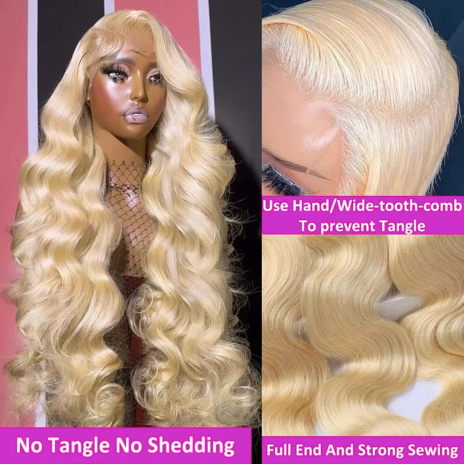 250 Density 613 HD Lace Frontal Wig 13x6 Transparent Colored Body Wave Human Hair Wig 13x4 Blonde Human Lace Front Wig