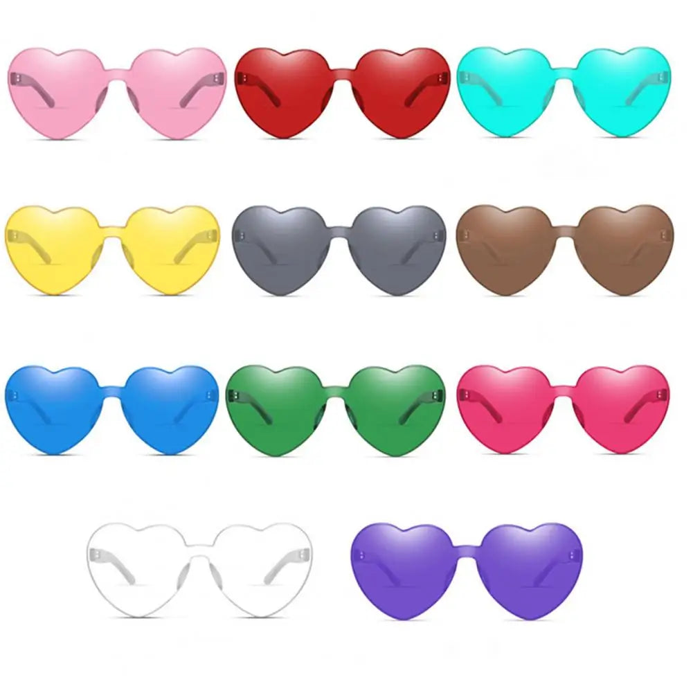 Creative Funny Travel Women Sunglasses Eye Cute Heart Shape Transparent Men Outdoor Sunglasses
