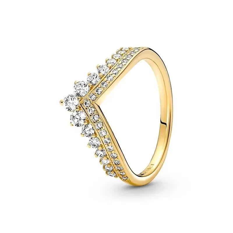 925 Women's Silver Ring Crown Charm Jewelry Fashion Festival Gift