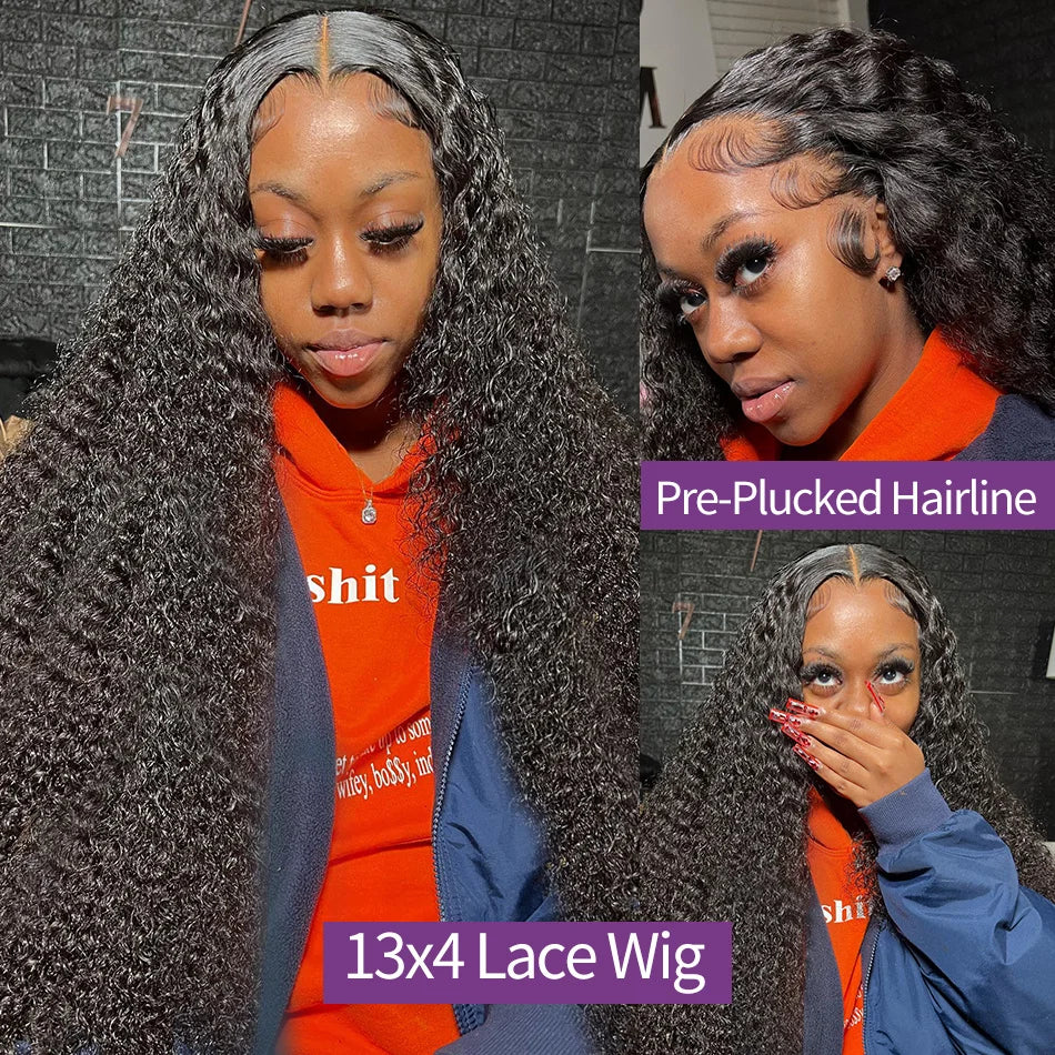 40 42 Inch Curly 13x6 Hd Lace Front Wigs Human Hair For Black Women Brazilian Hair 13x4 Deep Wave Lace Frontal Wig 360 Lace Wig