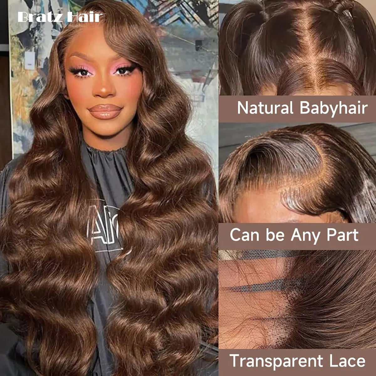 Chocolate Brown Lace Front Wig Human Hair Pre Plucked 13x6 13x4 HD Lace Loose Body Wave Frontal Wigs Glueless Ready to Wear Wig