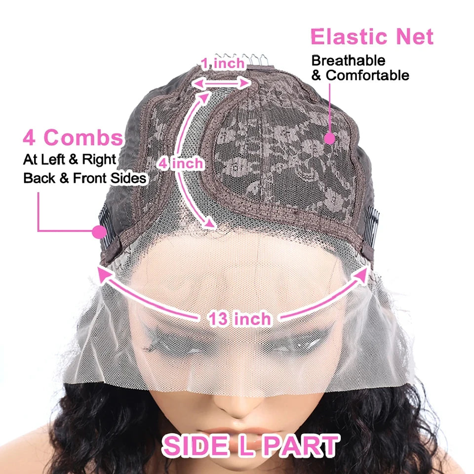 Short Curly Bob Wig Human Hair 13x4 HD Deep Wave Lace Frontal Wigs Short Bob Wigs Pre Plucked Wet And Wavy 6x4 Glueless Lace Wig