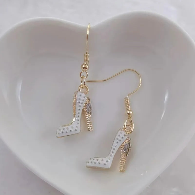 New Fashion Cute Enamel High Heels Women Earrings Wholesale High Quality