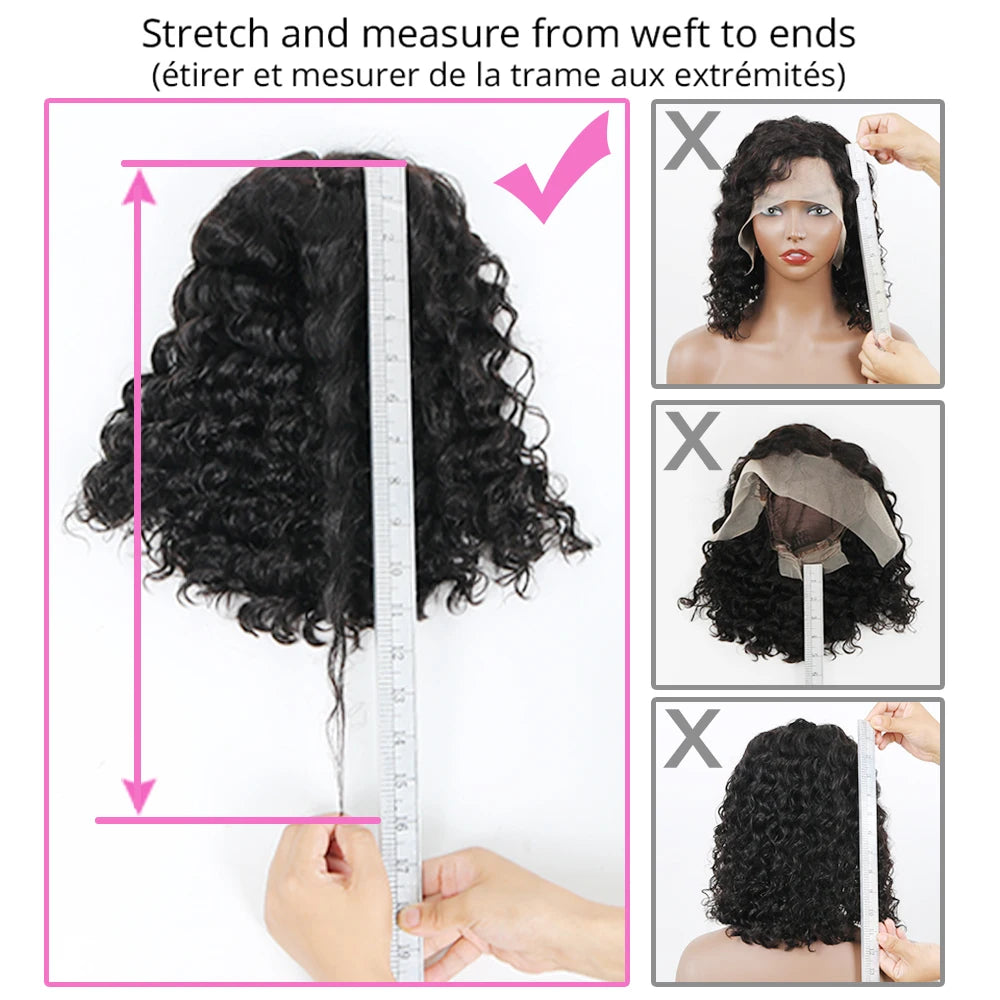 Short Curly Human Hair Bob Wig Curly Lace Front Human Hair Wigs ForWomen PrePlucked Brazilian Glueless 13x4 Lace Wig Unikyhair