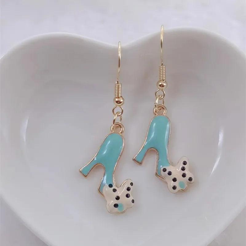 New Fashion Cute Enamel High Heels Women Earrings Wholesale High Quality
