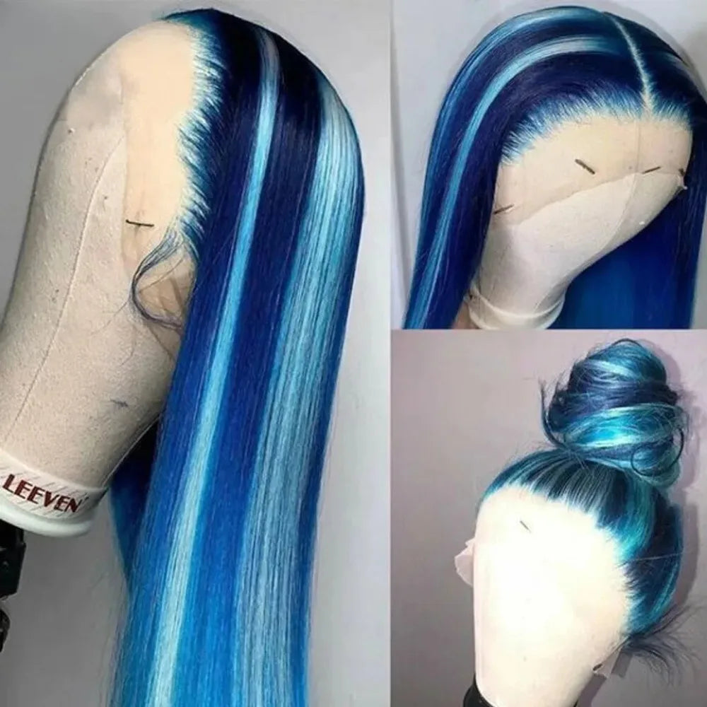 40 Inch Yellow Wigs Long Straight Lace Front Synthetic Wigs Pre Plucked Natural Hairline Glueless Wigs for Fashion Women Cosplay