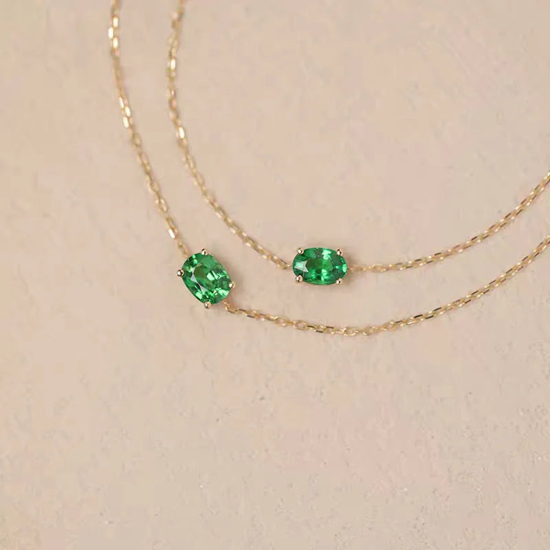 Genuine 100% 925 Sterling Silver Simple Luxurious Geometric Green Zircon Bracelet & Bangles for Women Silver Jewelry