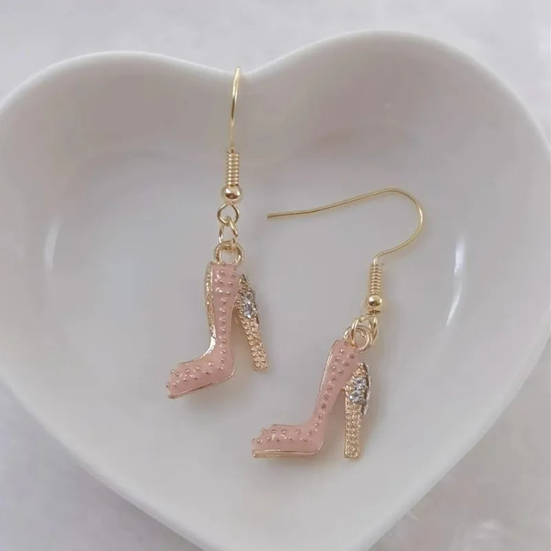New Fashion Cute Enamel High Heels Women Earrings Wholesale High Quality