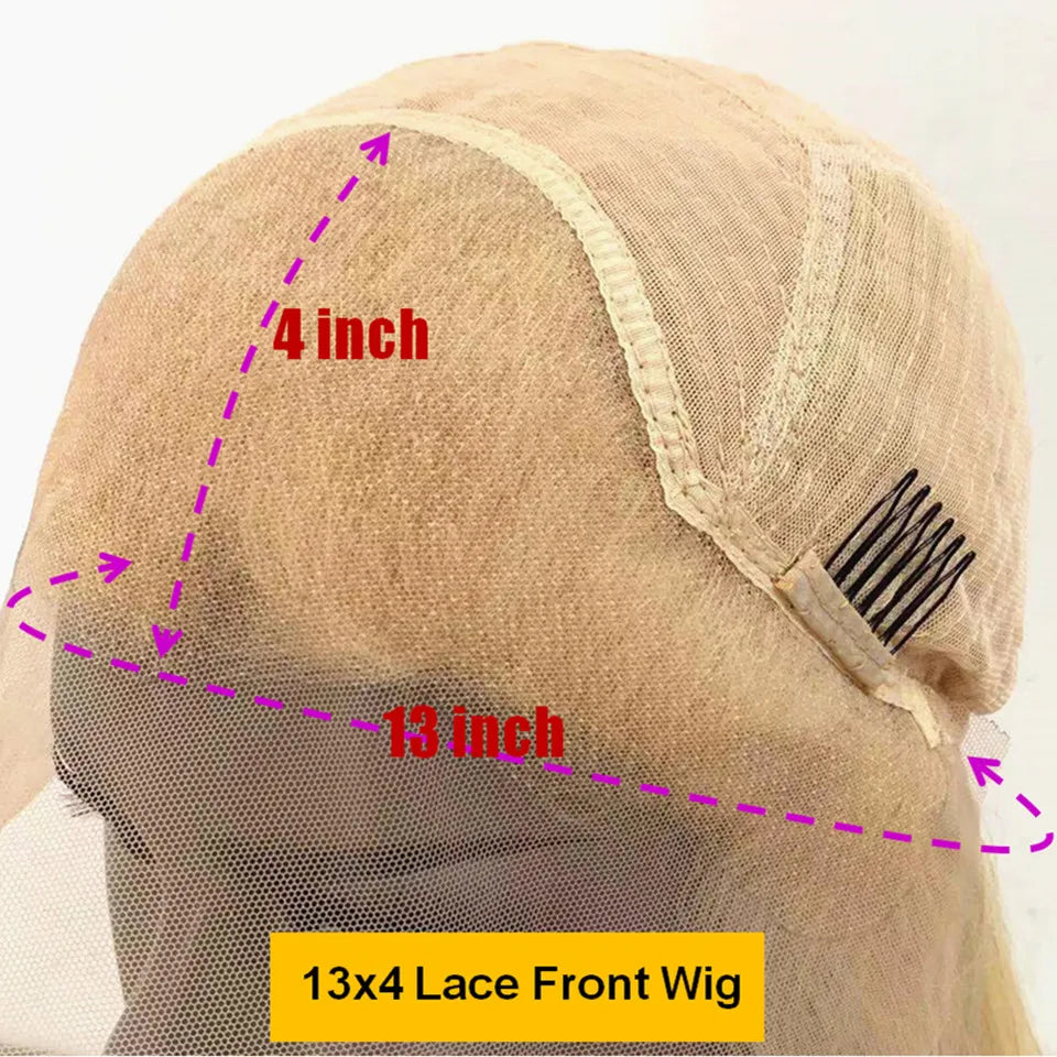 Human Hair Short Bob Wigs Highlight Ash Blonde #613 Hair Made 13x4 Lace Front Wigs Pre Plucked 180% Density Short Bob Wigs