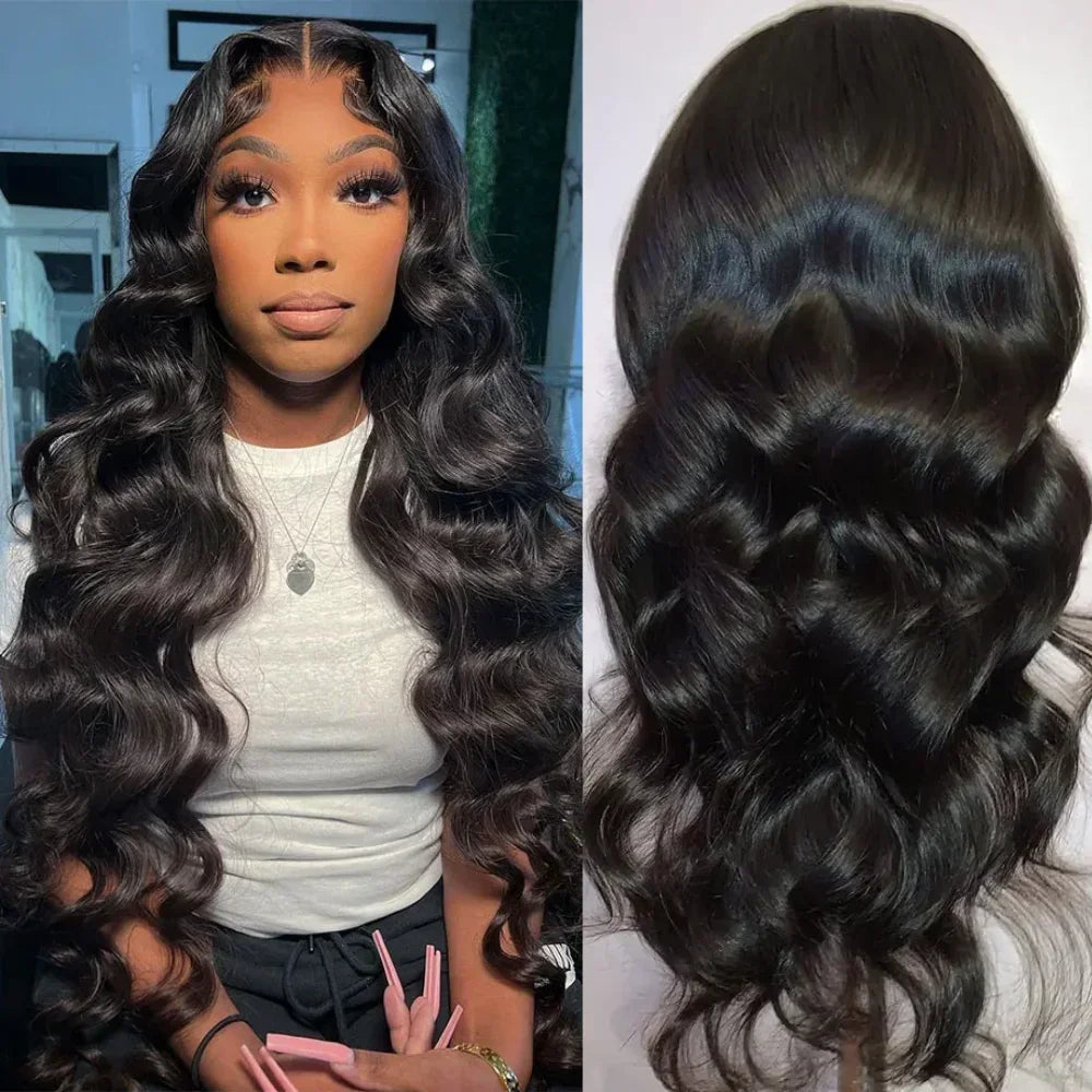 New Body Wave 13*4 Lace Front Synthetic Wigs,Long Glueless Lace Front Wig with Pre Plucked Natrural Hairline and Baby Hair