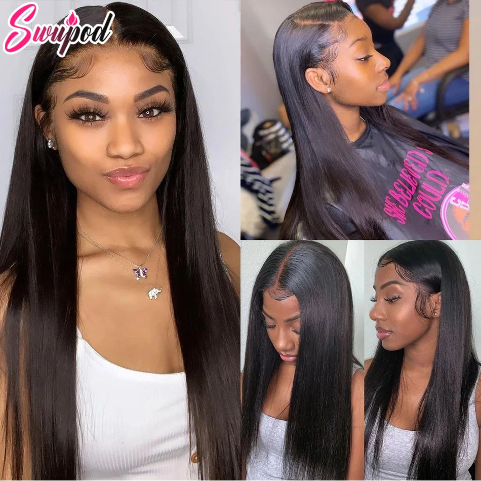 200 Density 13x4 13x6 Hd Lace Frontal Human Hair Wigs Straight 360 Lace Frontal Wig Preplucked 4x4 Closure Lace Wig Remy Hair