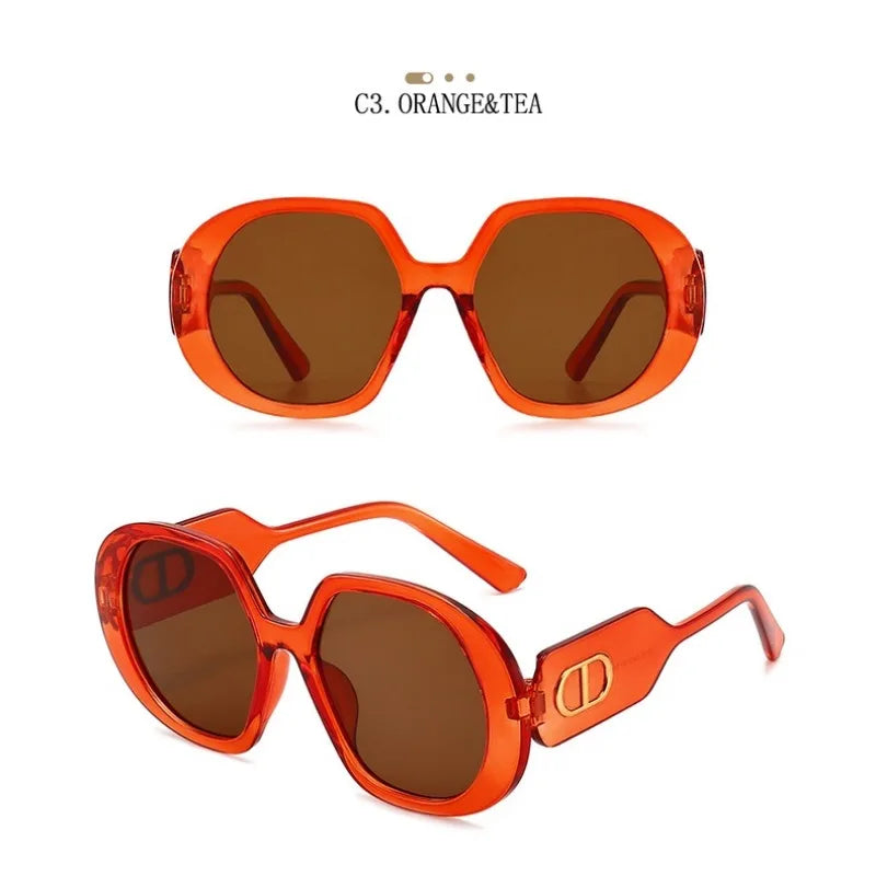 Vintage Women Sunglasses Fashion Classic Oversize Round Frame Sunglass