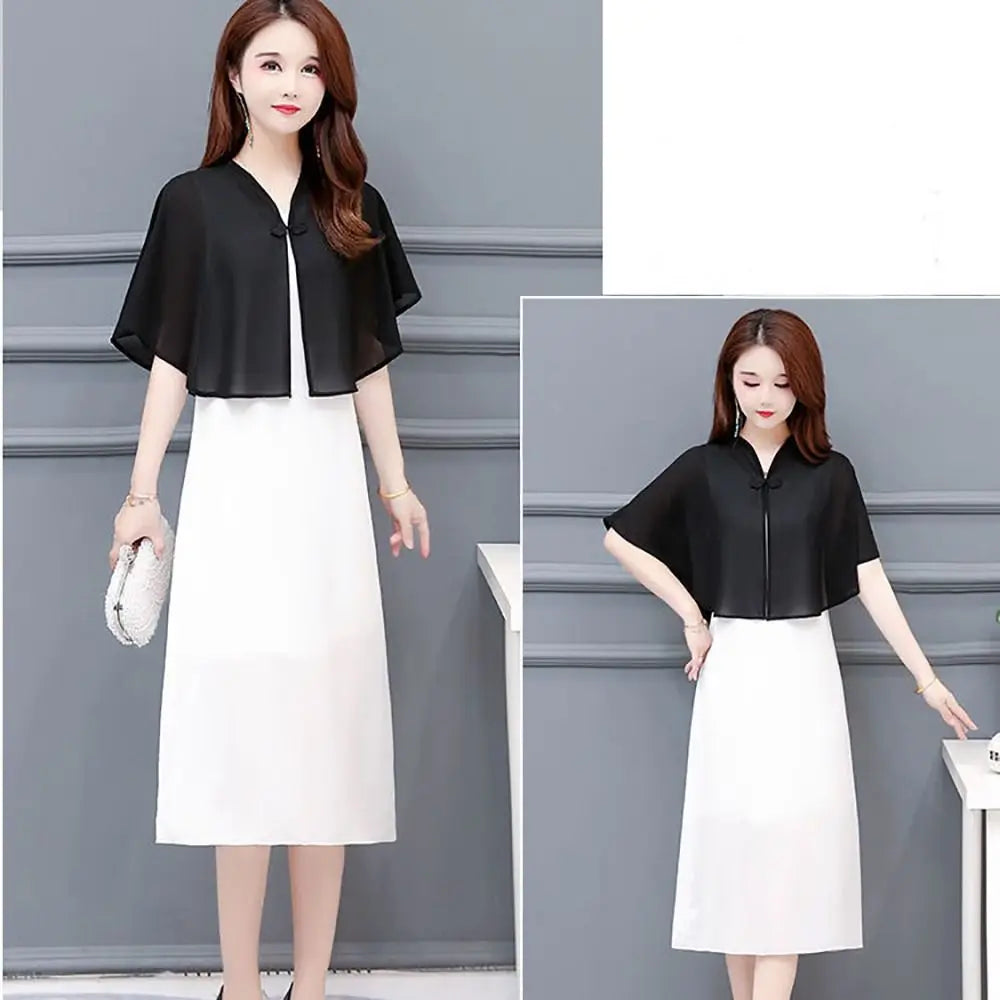 Cloak Multicolor Chiffon Shawl Breathable Short Tulle Shawl Women Tops Women