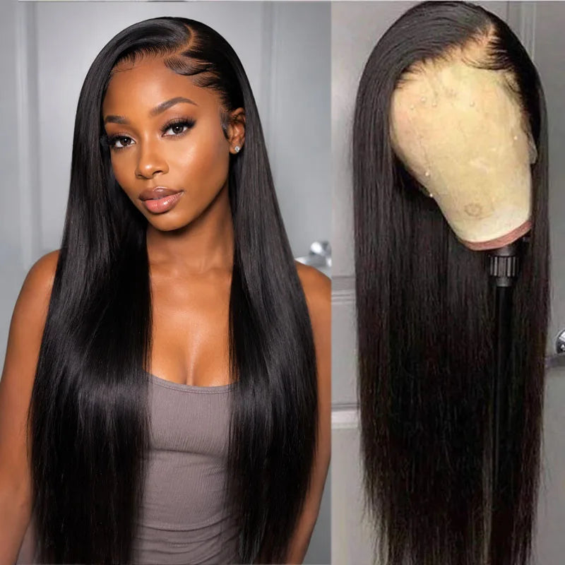 HD Transparent Lace Front Human Hair Wigs Bone Straight 13x4 13x6 Black Color Natural Looking 200 Density High Quality For Women