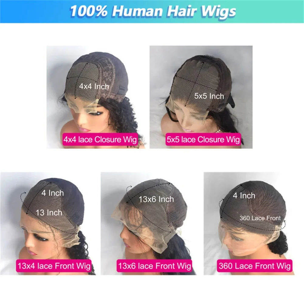 40 42 Inch Curly 13x6 Hd Lace Front Wigs Human Hair For Black Women Brazilian Hair 13x4 Deep Wave Lace Frontal Wig 360 Lace Wig