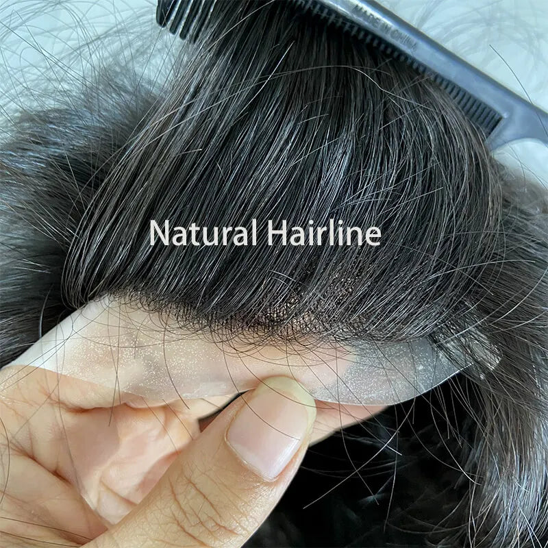 Customized Long Hair Wigs Toupee For Men Silk Base Male Hair Prosthesis Breathable Natural Human Hair Men's Wigs Systems Unit