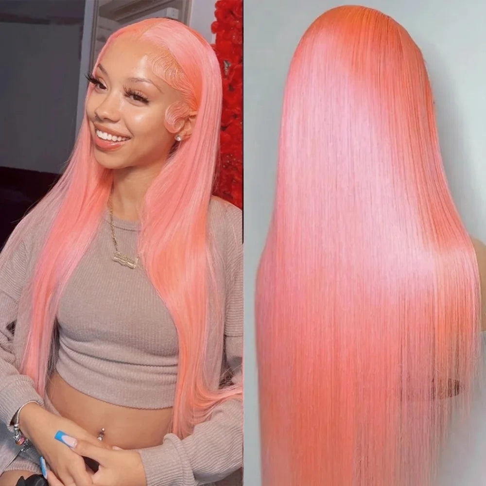 40 Inch Yellow Wigs Long Straight Lace Front Synthetic Wigs Pre Plucked Natural Hairline Glueless Wigs for Fashion Women Cosplay