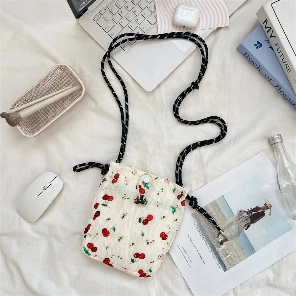 Women Handbags Female Drawstring Shoulder Bags Cute Mini Large Capacity Crossbody Bags for Women Portable Phone Purse