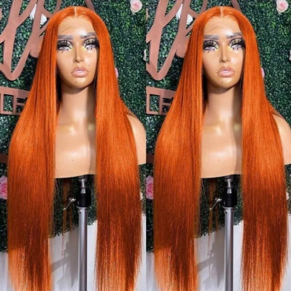 40 Inch Yellow Wigs Long Straight Lace Front Synthetic Wigs Pre Plucked Natural Hairline Glueless Wigs for Fashion Women Cosplay