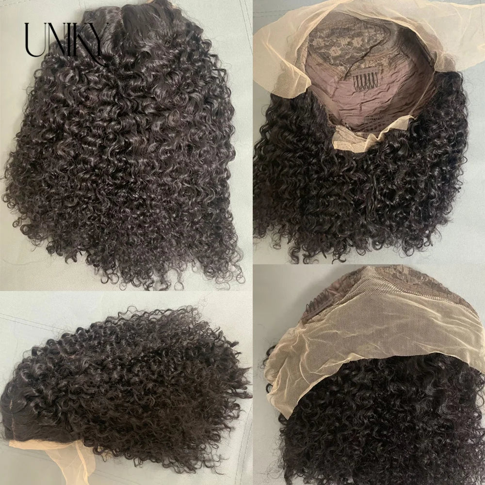 Short Curly Human Hair Bob Wig Curly Lace Front Human Hair Wigs ForWomen PrePlucked Brazilian Glueless 13x4 Lace Wig Unikyhair