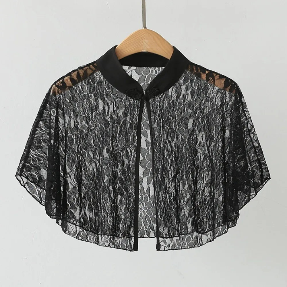 Cloak Multicolor Chiffon Shawl Breathable Short Tulle Shawl Women Tops Women