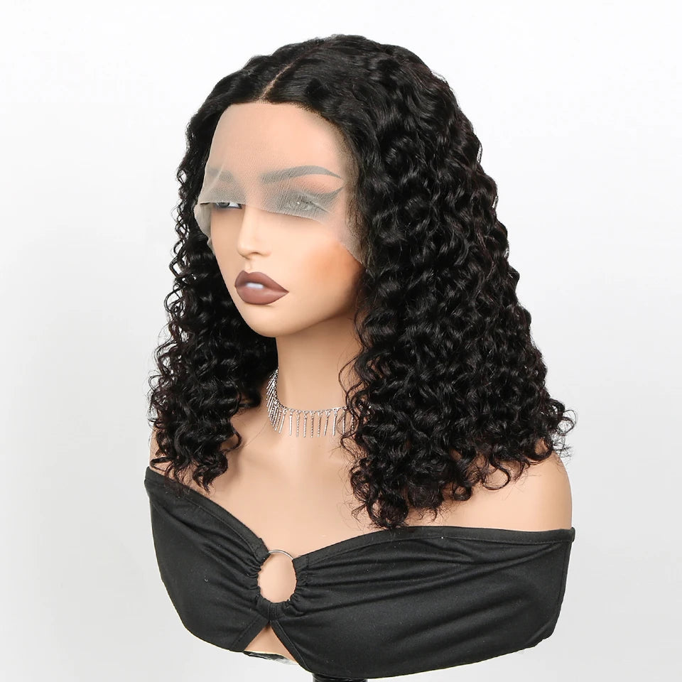 Short Curly Bob Wig Human Hair 13x4 HD Deep Wave Lace Frontal Wigs Short Bob Wigs Pre Plucked Wet And Wavy 6x4 Glueless Lace Wig
