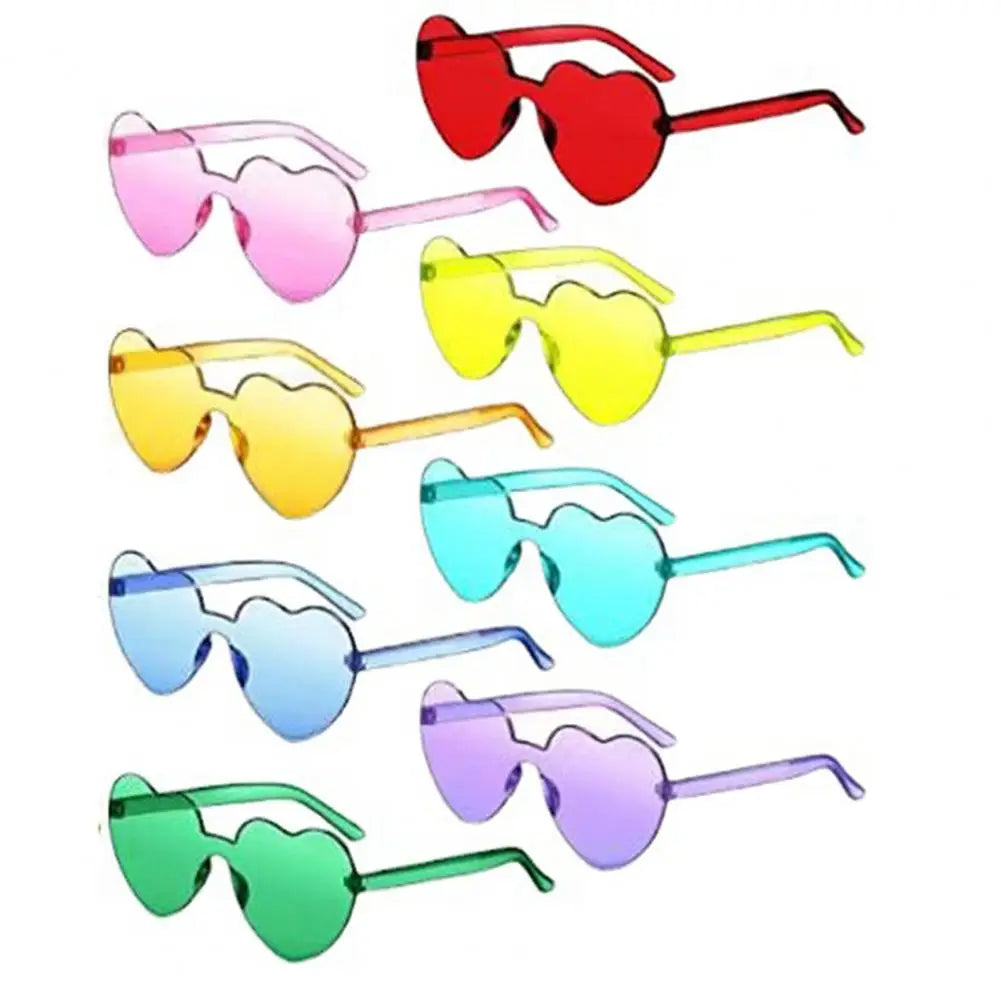 Creative Funny Travel Women Sunglasses Eye Cute Heart Shape Transparent Men Outdoor Sunglasses