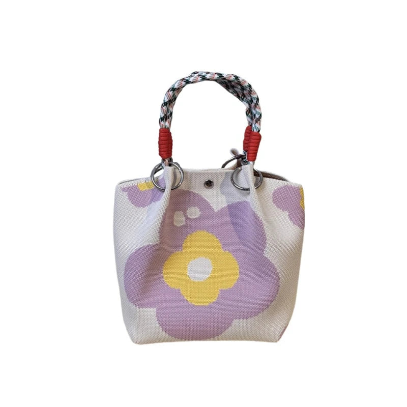 Women's Knitted Handbag Tote Bag - Fashion Water Bucket Purse for Work, Travel, Shopping