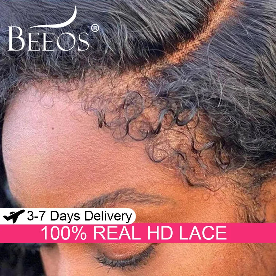 250% Curly Baby Hair Wigs Kinky Curly 13x6 HD Lace Frontal Wig Human Hair Wigs For Women Pre Plucked Water Wave Brazilian Remy
