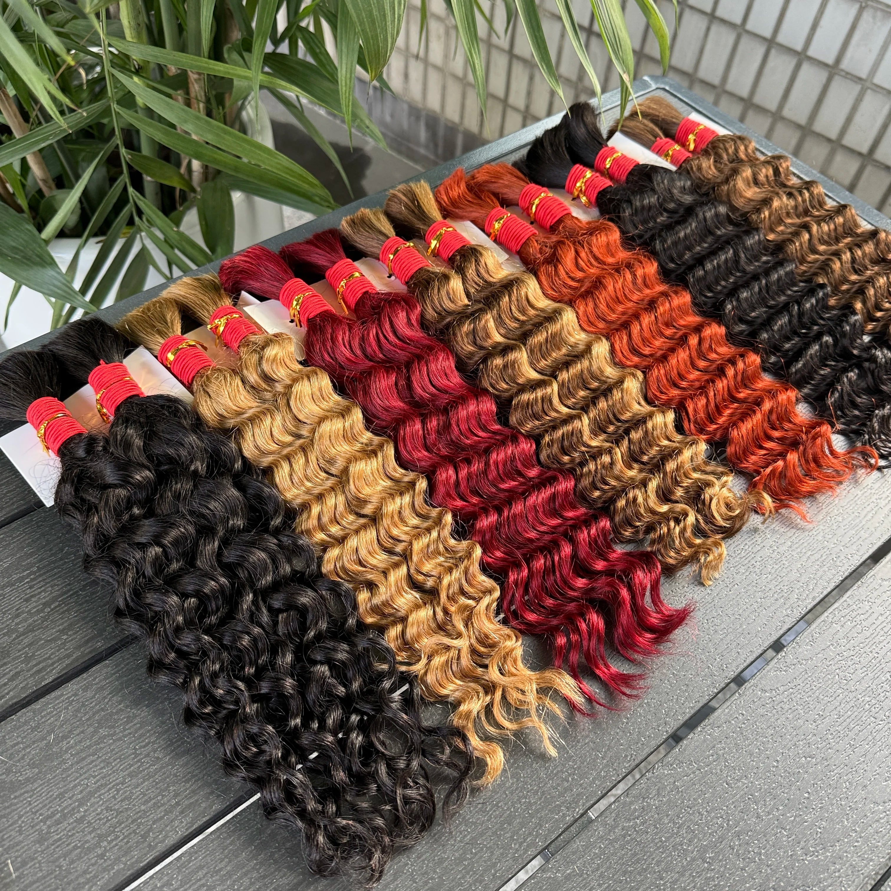 Nabi Boho Braiding Hair Bulk Deep Wave Hair Bundles Extentions No Weft Bulk Hair Bundles for Boho Braiding