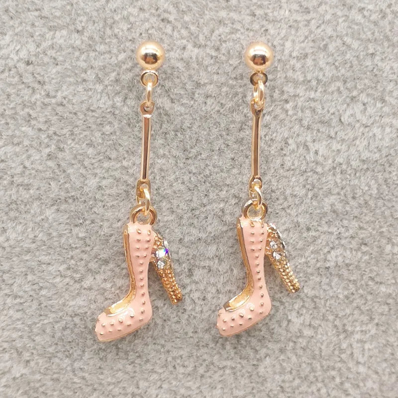 New Fashion Cute Enamel High Heels Women Earrings Wholesale High Quality