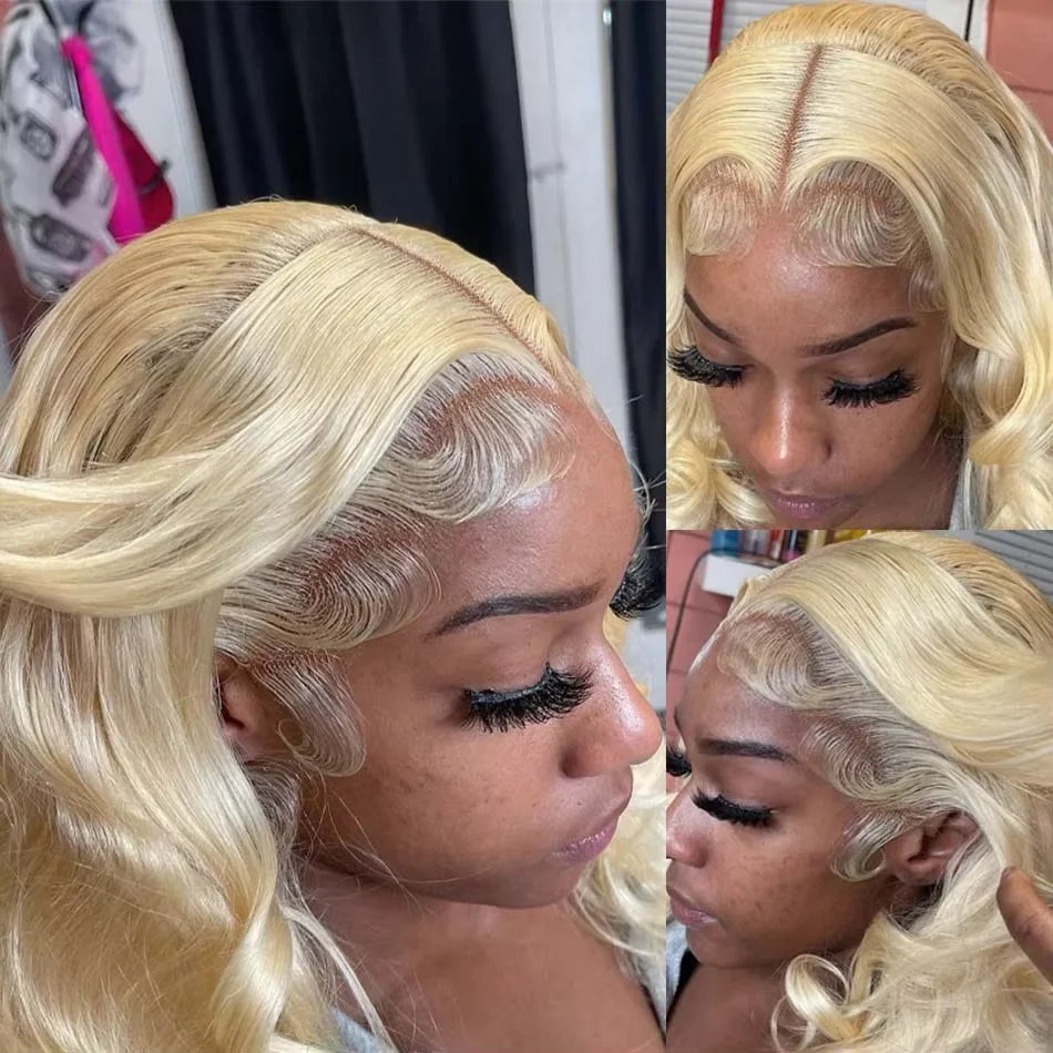 250 Density 613 HD Lace Frontal Wig 13x6 Transparent Colored Body Wave Human Hair Wig 13x4 Blonde Human Lace Front Wig